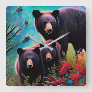 Momma Bear och unge Fyrkantig Klocka