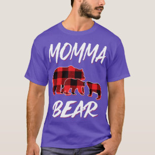Momma Bear Red Play jul Pajama Matching Fam T Shirt