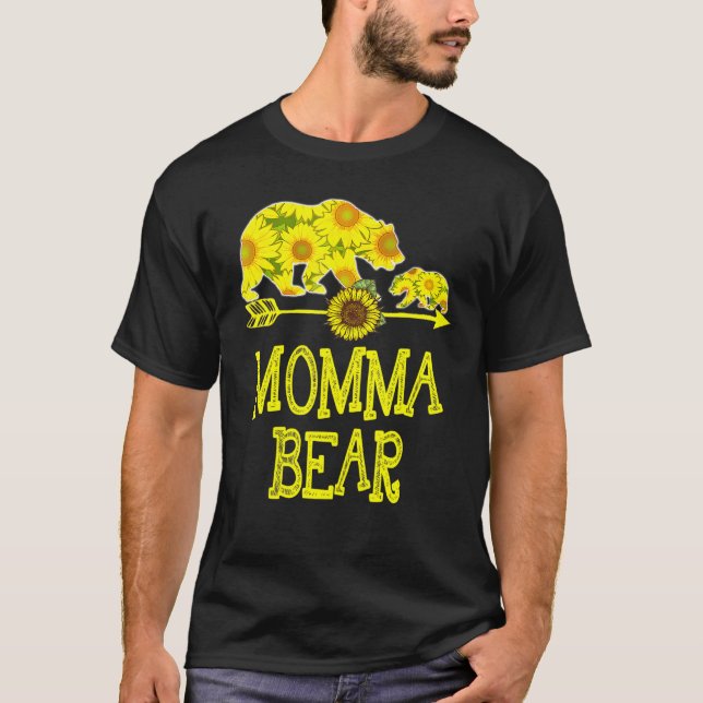 Momma Bear-solrosmatchningsfamiljen Mor Far T Shirt (Framsida)
