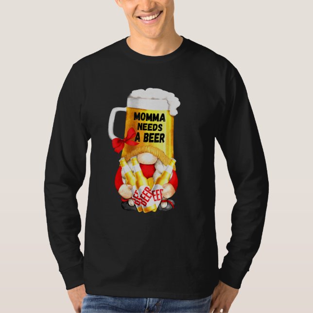 Momma behöver öl Beer Mugg Gnome Tee for Gardener (Framsida)