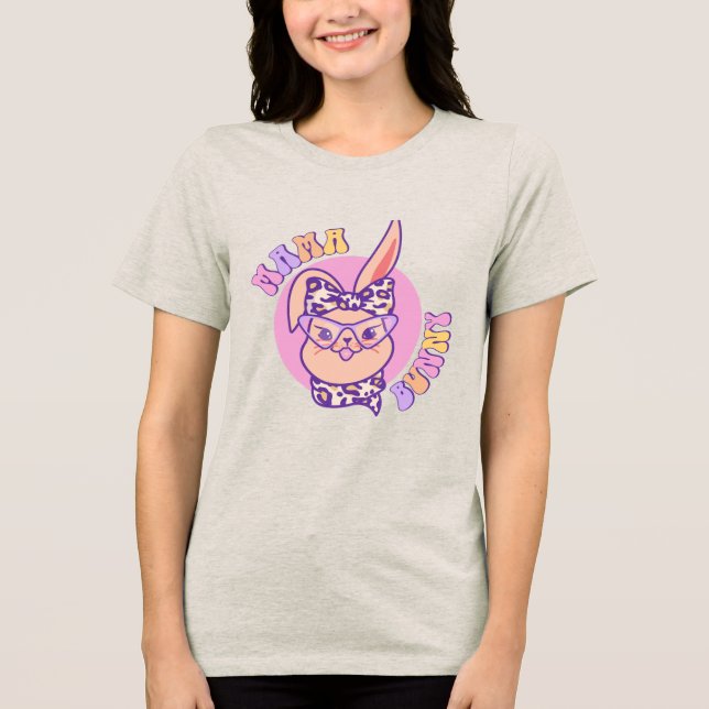Momma Bunny Easter Bunny Head T Shirt (Framsida)