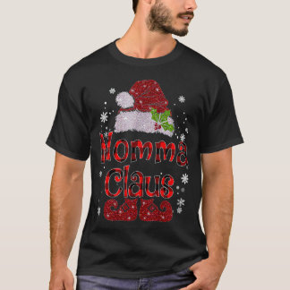 Momma Claus Christmas Santa Hat Buffalo Matching F T Shirt