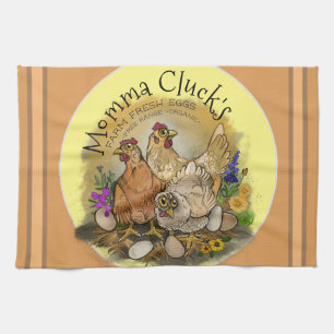 Momma Cluck's Farm Fresh Eggs Kökshandduk