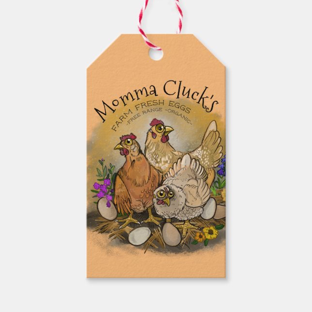 Momma Cluck's Farm Fresh Eggs Labels Presentetikett (Framsidan)