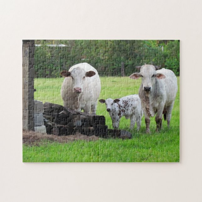 Momma Cow and Calf - Farm Life Puzzle Pussel (Horisontell)