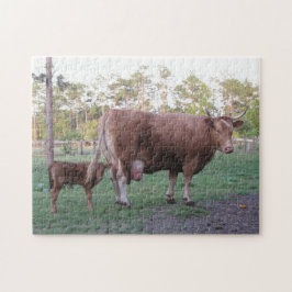 Momma Cow och Calf Puzzle Pussel