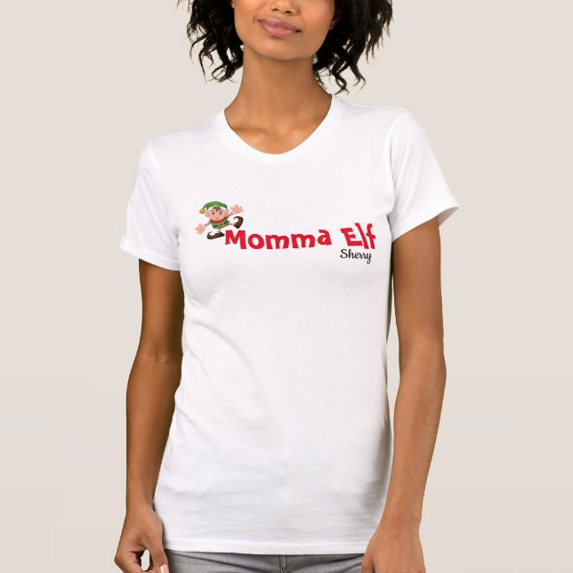 Momma Elf T Shirt (Framsida)