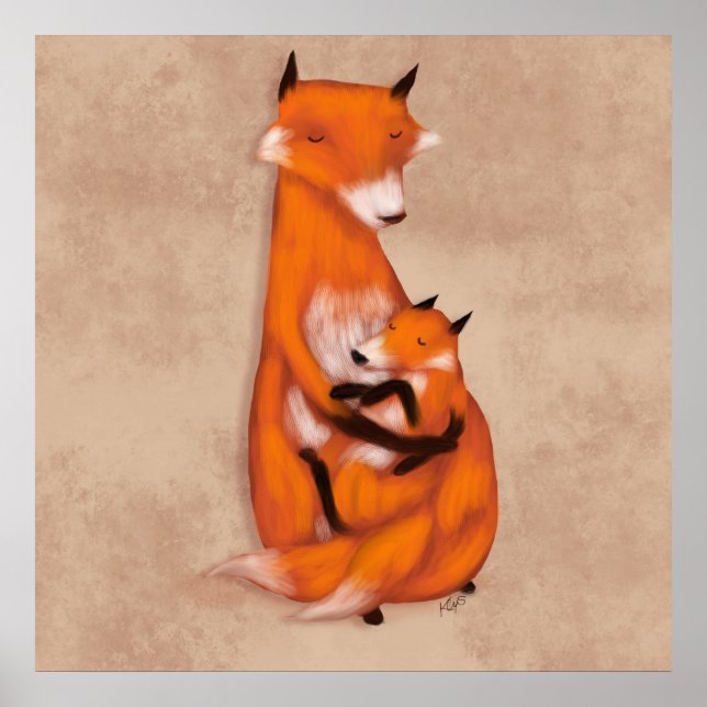 Momma Fox och Baby Poster (Framsidan)
