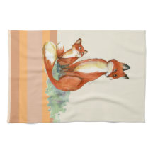 Momma Fox och Baby Watercolor Illustration