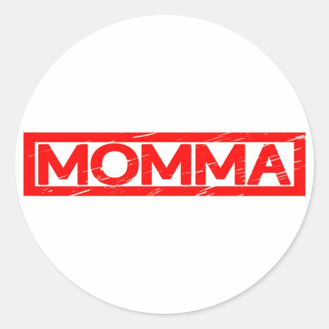 Momma Frimärke Runt Klistermärke (Framsida)