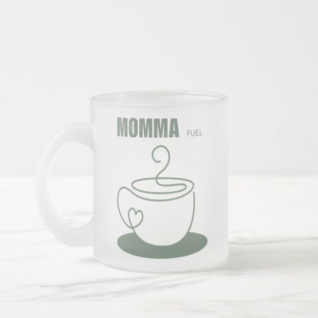 Momma Fuel Mug Frostad Glasmugg (Vänster)