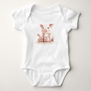 Momma Gris och Baby Piglets, Cute Boskap T Shirt