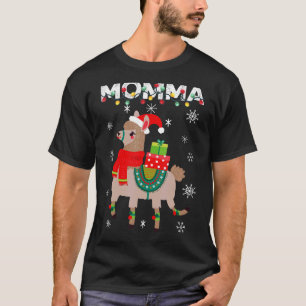 Momma jul Llama Ljus Matching Family T Shirt