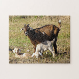 Momma och Baby Goats Puzzle Pussel
