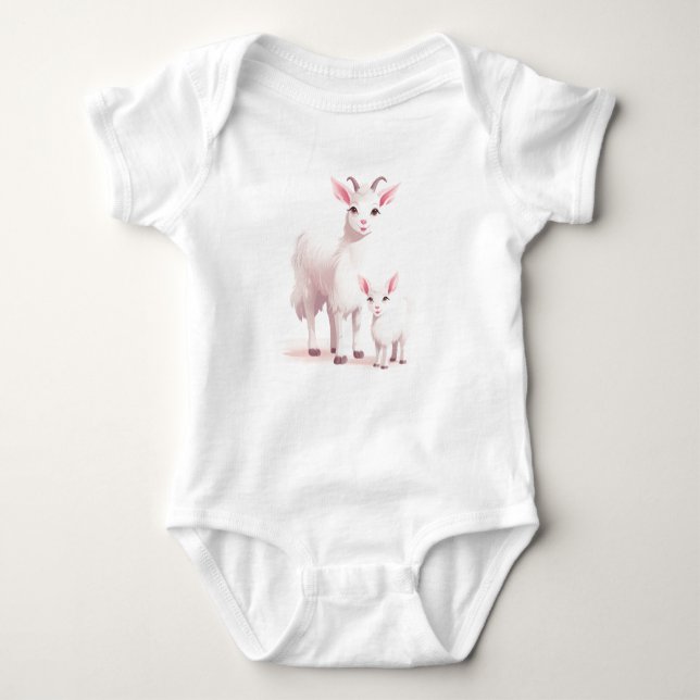 Momma och Baby Llama, Crea, Baby Boskap T Shirt (Framsida)