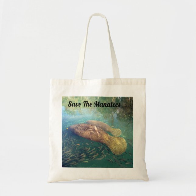 Momma och Baby Manatee - Anpassa den här totebagen Tygkasse (Framsidan)