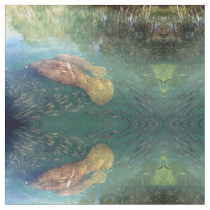 Momma och Baby Manatee Fabric Tyg