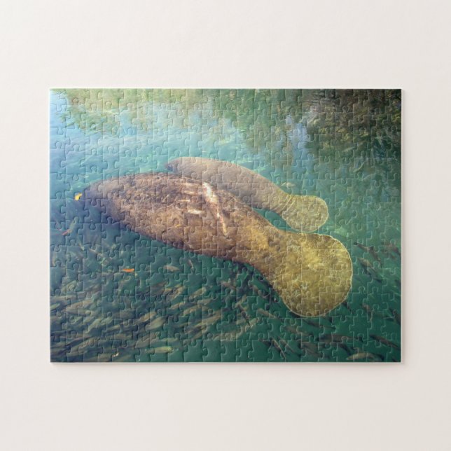 Momma och Baby Manatee Puzzle Pussel (Horisontell)