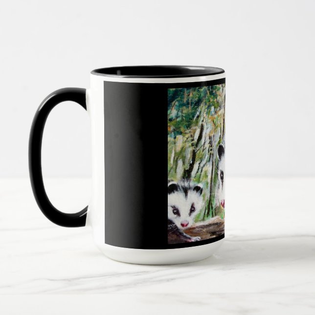 Momma Opossum och Spädbarn Mugg (Vänster)