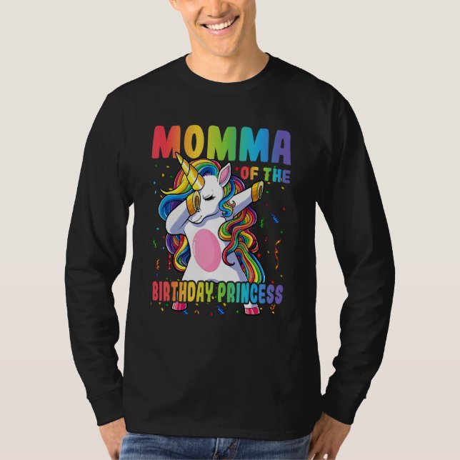 Momma prinsessan Dabbing Unicorn Gir T Shirt (Framsida)