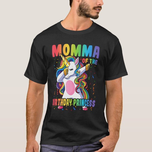 Momma prinsessan Dabbing Unicorn Gir T Shirt (Framsida)