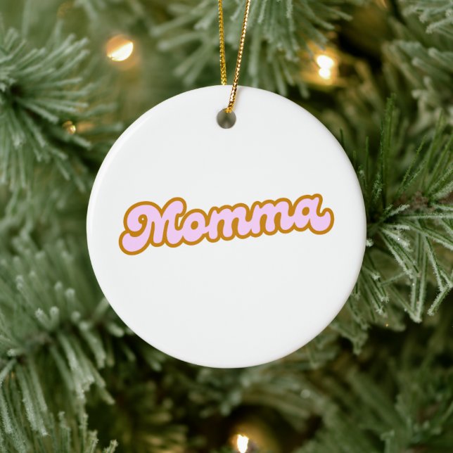 Momma | Rosa Cute Mamma Julgransprydnad Keramik (Träd)