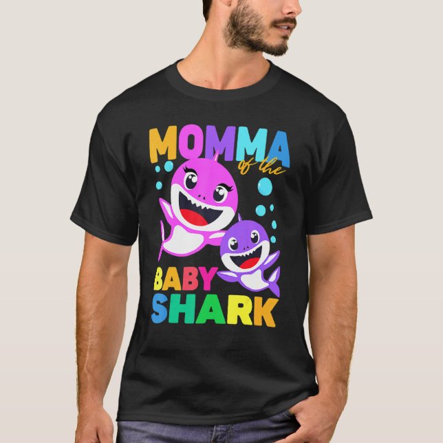 Momma Shark Chris i Baby T Shirt (Framsida)
