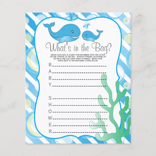 Momma Whale och hennes Pojke - Vad är det i Bag? Flygblad (Framsidan)