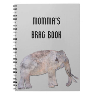 MOMMAS anteckningsbok för foto för elefant för