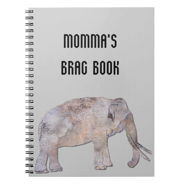 MOMMAS anteckningsbok för foto för elefant för (Framsidan)