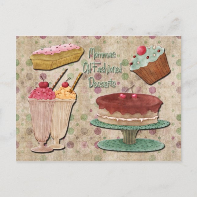 Mommas Gamla fashioned Desserts Vykort (Framsida)