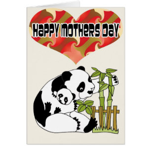 Mommie med babypandaen hälsningskort