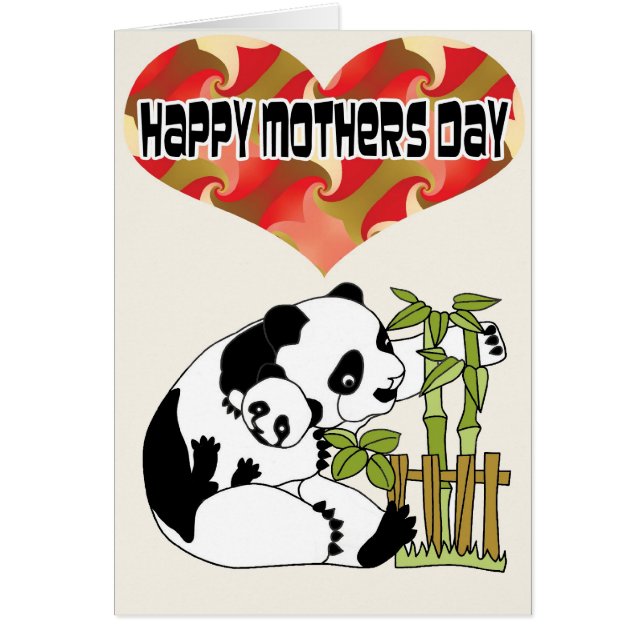 Mommie med babypandaen hälsningskort (Framsidan)