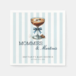 Mommies and Martinis Blue Bow Boy Shower Pappersservett
