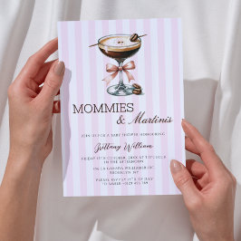 Mommies and Martinis Rosa Bow Rosa Girl Girl Girl  Inbjudningar