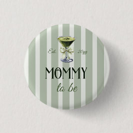 Mommies and Matcha Oliv grönt Bow Baby Shower Knapp