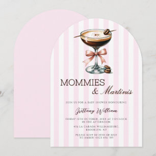 Mommies & Martinis Espresso Arch Girl Baby Shower Inbjudningar