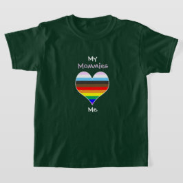 Mommies Rainbow Heart T- Shirt (för mörk färg) T
