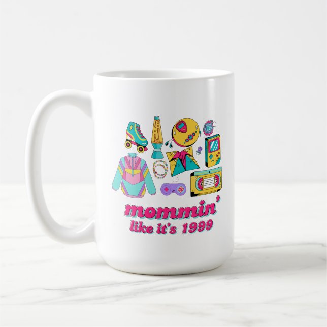 Mommin som 1999 - Lustigt Y2K Mamma-gift Kaffemugg (Vänster)
