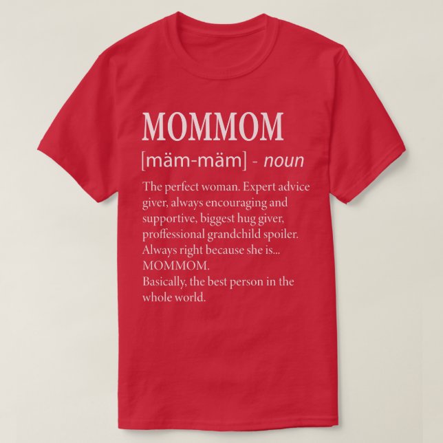 Mommom Definition  Funny Grandma  T Shirt (Design framsida)