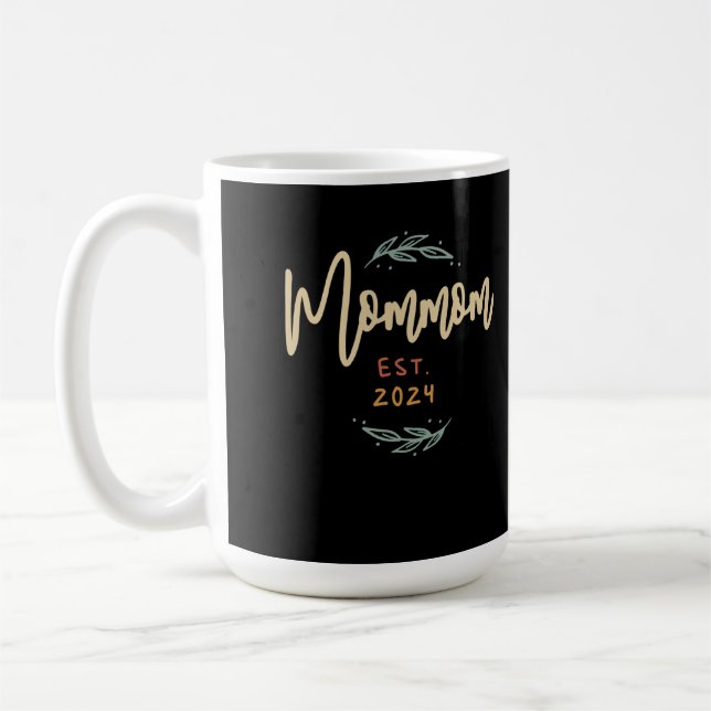 Mommom Etablerad 2024 Funny Grandma Kaffemugg (Vänster)