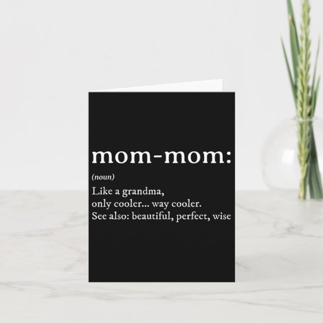 Mommom Gift Definition Grandma Mamma-mamma Mors da Kort (Framsida)