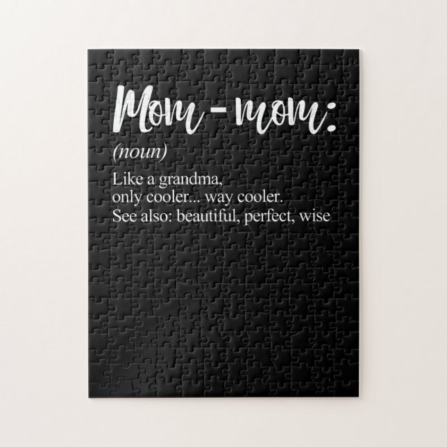 Mommom Gift Definition Grandma Mamma-Mamma Mors da Pussel (Vertikal)