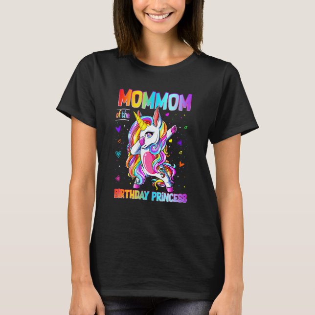 Mommom of the Birthday Princess Girl Dabbing Unico T Shirt (Framsida)