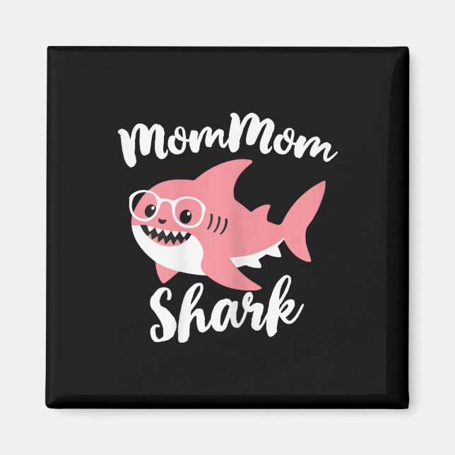 Mommom Shark Mors dag Grandma Funny Mamma-mamma Magnet (Framsidan)