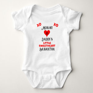 Mommy and Daddy's Little Sweetheart Baby NAME T Shirt