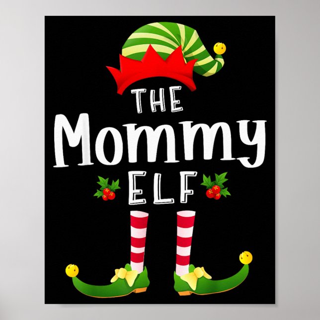 Mommy Christmas Elf Matching Pajama X-mas Party  Poster (Framsidan)