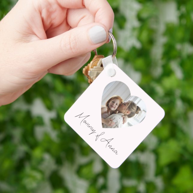 Mommy Custom Name & Photo | Personalized Keychain Nyckelring (Hand)