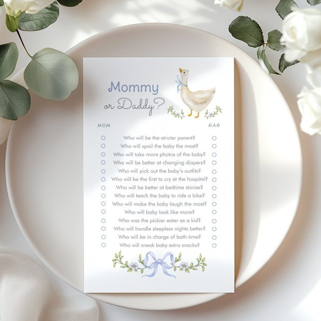 Mommy eller Daddy Blue Goose baby shower-spel (Skapare uppladdad)