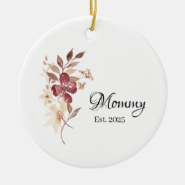 Mommy Est. Year – New Mommy Milestone Julgransprydnad Keramik